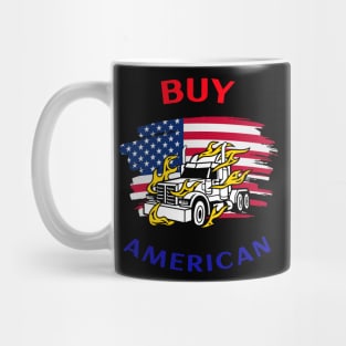 American Trucker Buy American RWB Mug